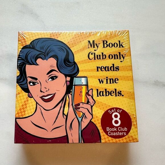 Other - Book Club Drinks Wine Laminated Paperboard Coasters